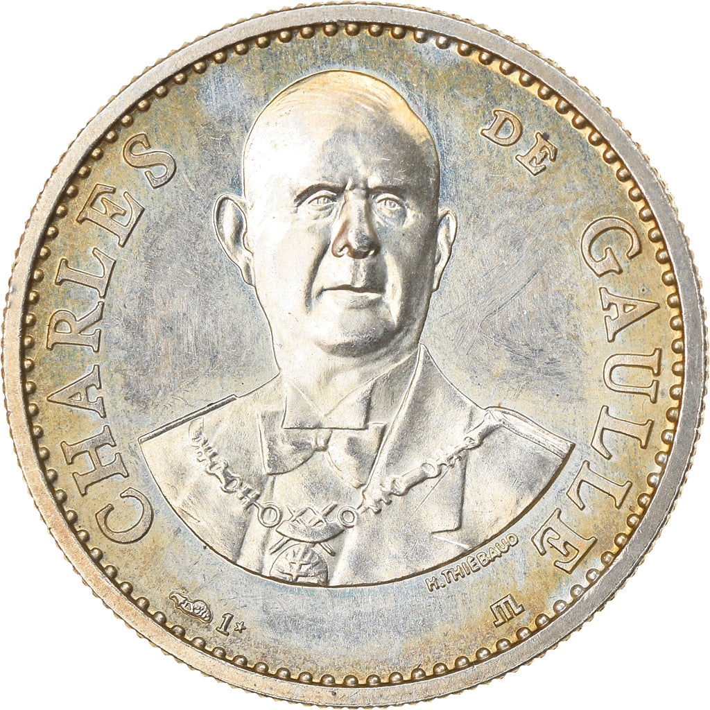 Francia, medaglia, 25ème Anniversaire de la Vème République, De Gaulle