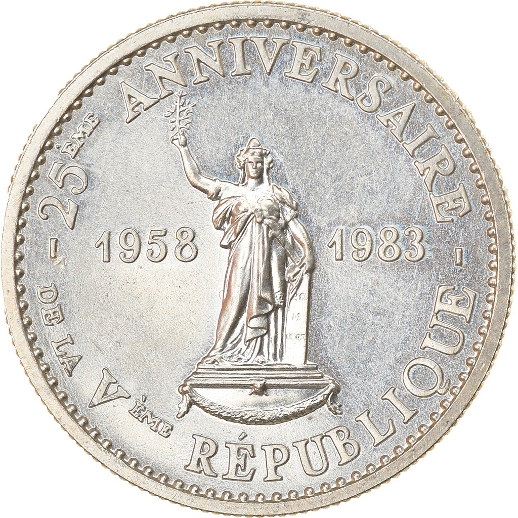 Francia, medaglia, 25ème Anniversaire de la Vème République, De Gaulle