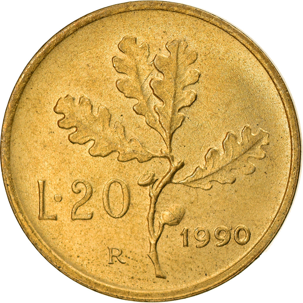 Monnaie, Italie, 20 Lire, 1990, Rome, TTB, Aluminum-Bronze, KM:97.2