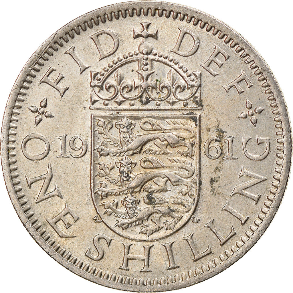 Coin, Great Britain, Elizabeth II, Shilling, 1961, AU(55-58), Copper-nickel
