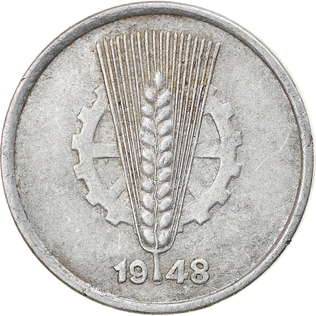 Coin, GERMAN-DEMOCRATIC REPUBLIC, 5 Pfennig, 1948, Berlin, EF(40-45), Aluminum