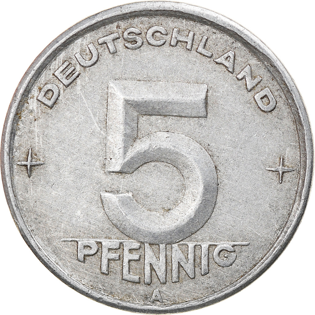 Coin, GERMAN-DEMOCRATIC REPUBLIC, 5 Pfennig, 1948, Berlin, EF(40-45), Aluminum