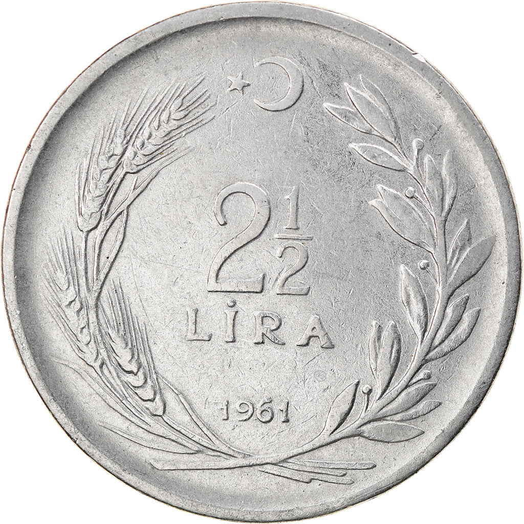 Monnaie, Turquie, 2-1/2 Lira, 1961, TTB, Stainless Steel, KM:893.1