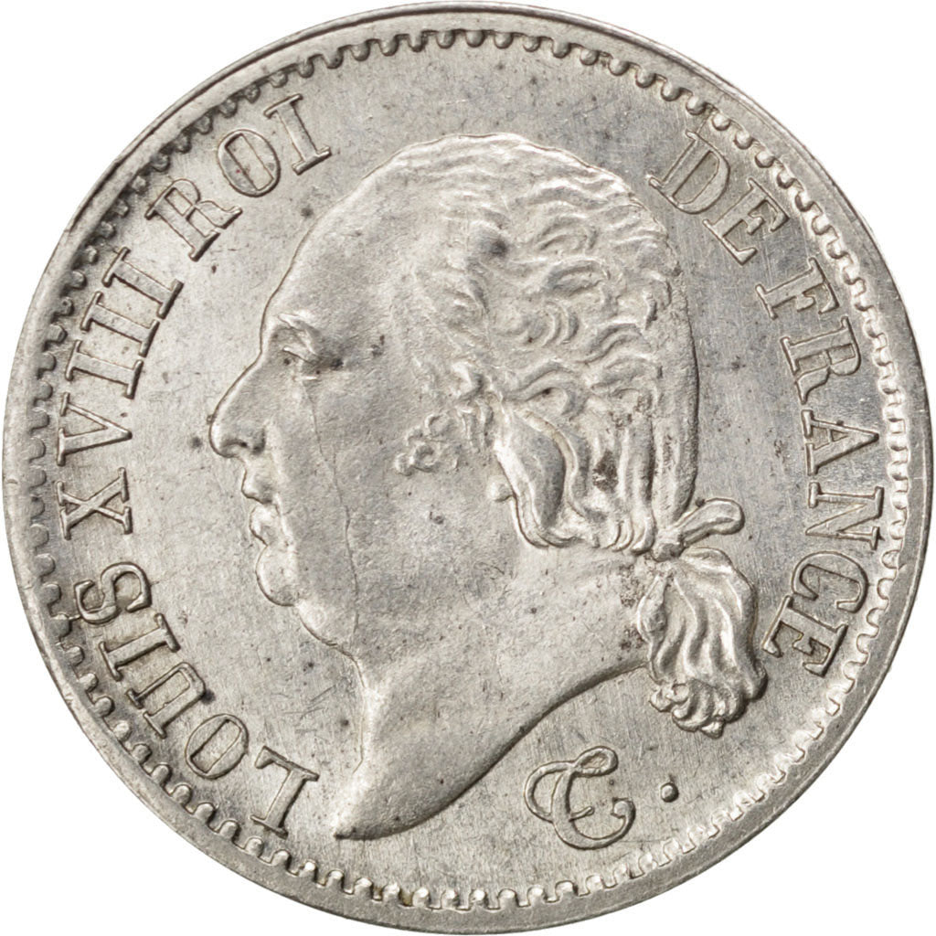 Frankrijk, Louis XVIII, 1/4 Franc, 1821, Paris, Zilver, PR+, Gadoury:352