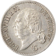 FRANCE, Louis XVIII, 1/4 Franc, 1824, Paris, KM #714.1, AU(50-53), Silver,...