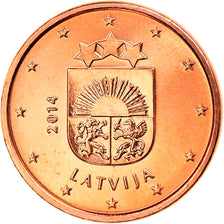 Latvia, Euro Cent, 2014, MS(64), Copper Plated Steel