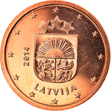 Latvia, 2 Euro Cent, 2014, MS(64), Copper Plated Steel