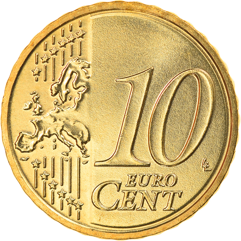 Latvia, 10 Euro Cent, 2014, SPL+, Laiton