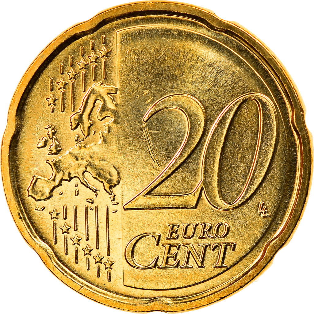 Latvia, 20 Euro Cent, 2014, MS(64), Brass