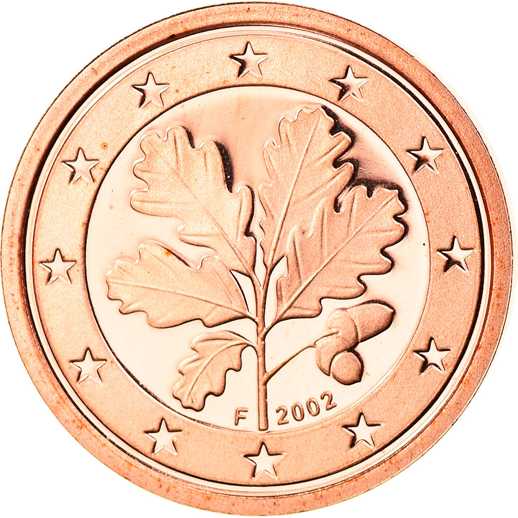 GERMANY - FEDERAL REPUBLIC, Euro Cent, 2002, Stuttgart, MS(65-70), Copper Plated