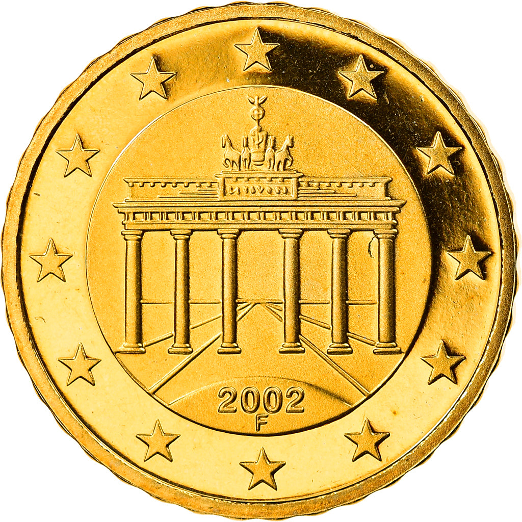 ALEMANHA - REPÚBLICA FEDERAL, 10 Euro Cent, 2002, Stuttgart, MS(65-70), Latão