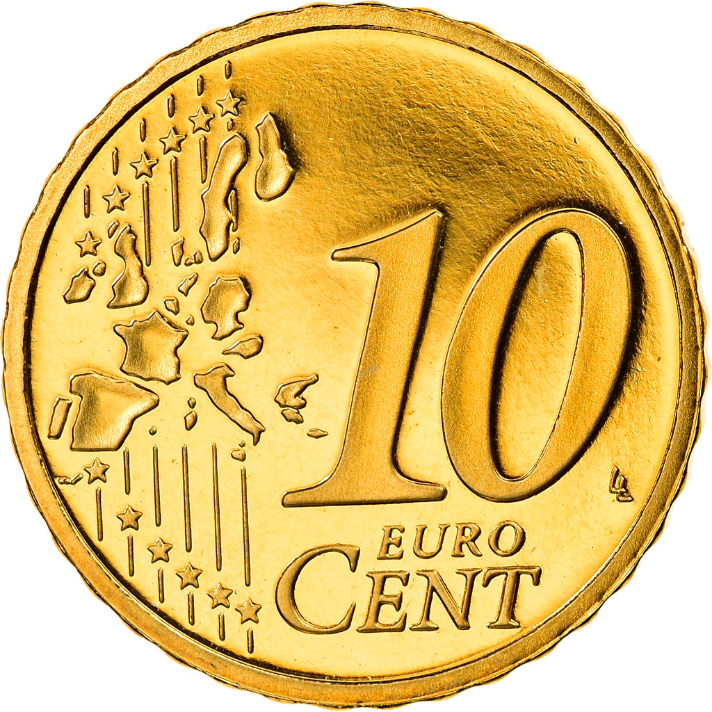 ALEMANHA - REPÚBLICA FEDERAL, 10 Euro Cent, 2002, Stuttgart, MS(65-70), Latão
