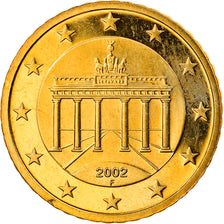 Niemcy - RFN, 50 Euro Cent, 2002, Stuttgart, MS(65-70), Mosiądz, KM:212