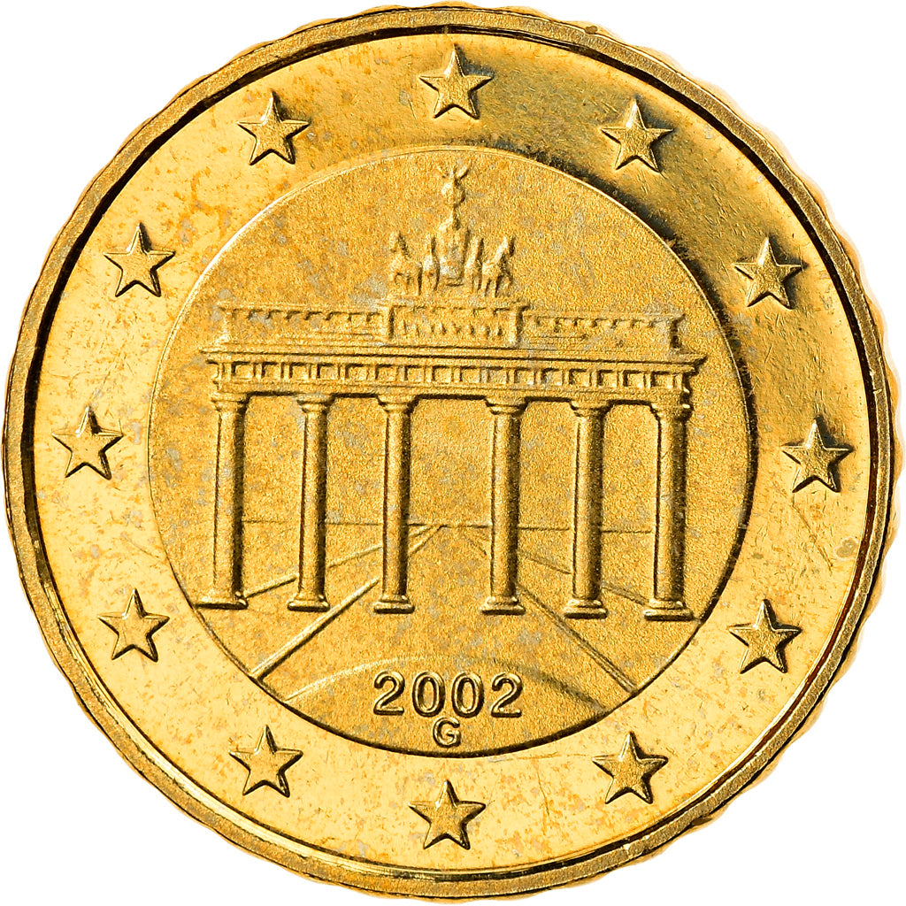 ALEMANHA - REPÚBLICA FEDERAL, 10 Euro Cent, 2002, Karlsruhe, MS(65-70), Latão