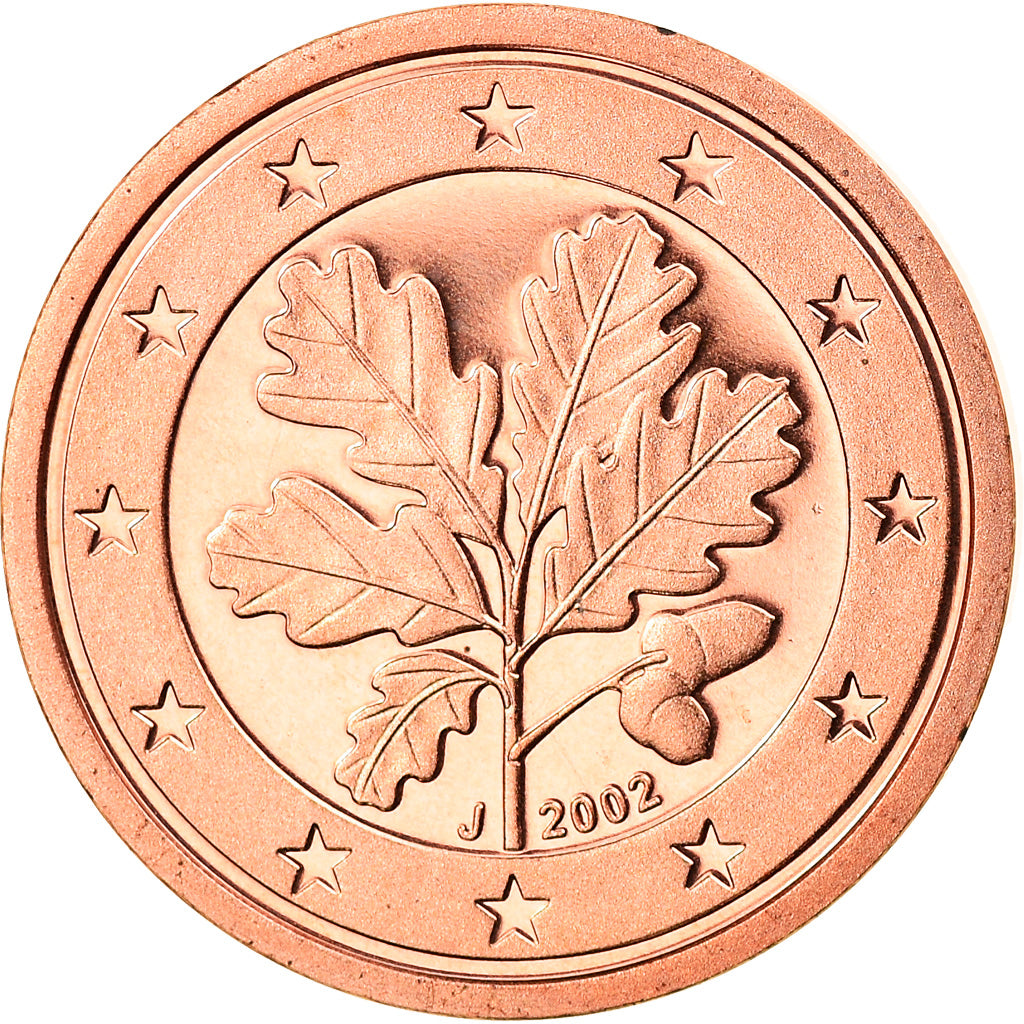 GERMANY - FEDERAL REPUBLIC, Euro Cent, 2002, Hambourg, MS(65-70), Copper Plated