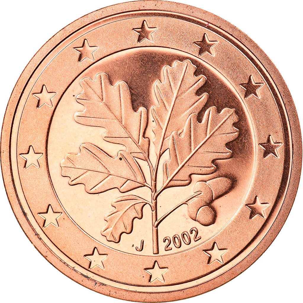 GERMANY - FEDERAL REPUBLIC, 5 Euro Cent, 2002, Hambourg, MS(65-70), Copper