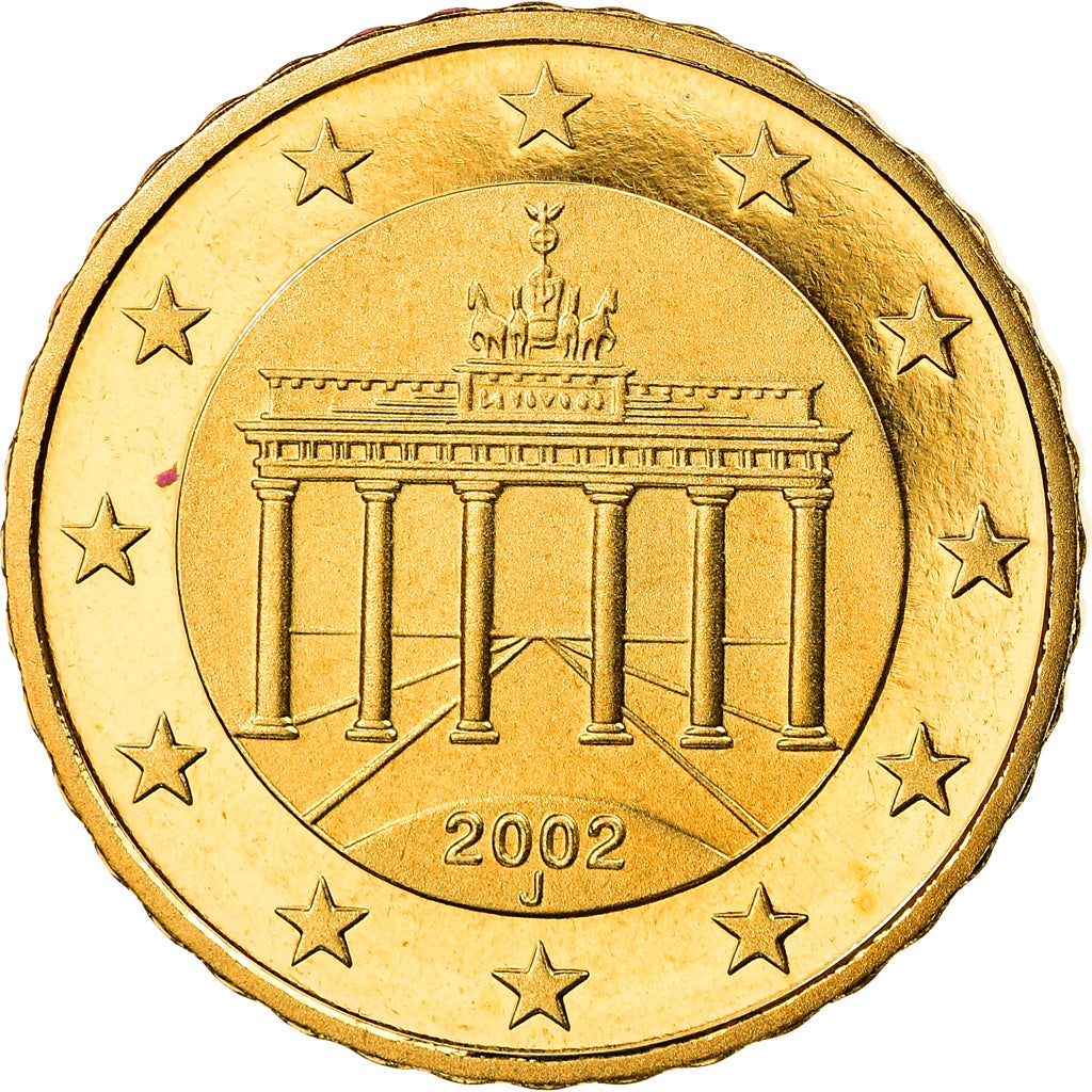 ALEMANHA - REPÚBLICA FEDERAL, 10 Euro Cent, 2002, Hambourg, MS(65-70), Latão