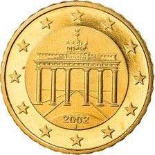 GERMANY - FEDERAL REPUBLIC, 10 Euro Cent, 2002, Hambourg, MS(65-70), Brass