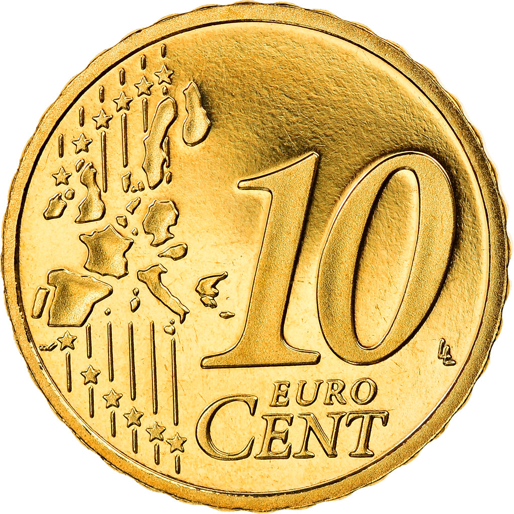 ALEMANHA - REPÚBLICA FEDERAL, 10 Euro Cent, 2002, Hambourg, MS(65-70), Latão