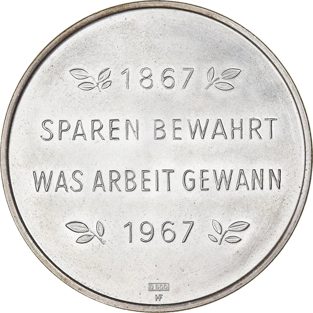 Germany, Token, In Langenthal, Hundert Jahre bank, 1967, MS(63), Silver
