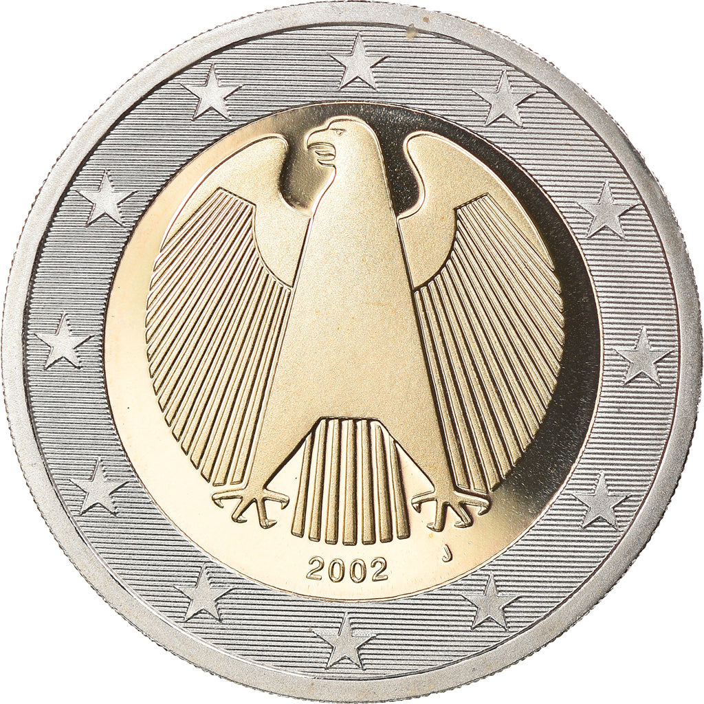 GERMANY - FEDERAL REPUBLIC, 2 Euro, 2002, Hambourg, MS(65-70), Bi-Metallic