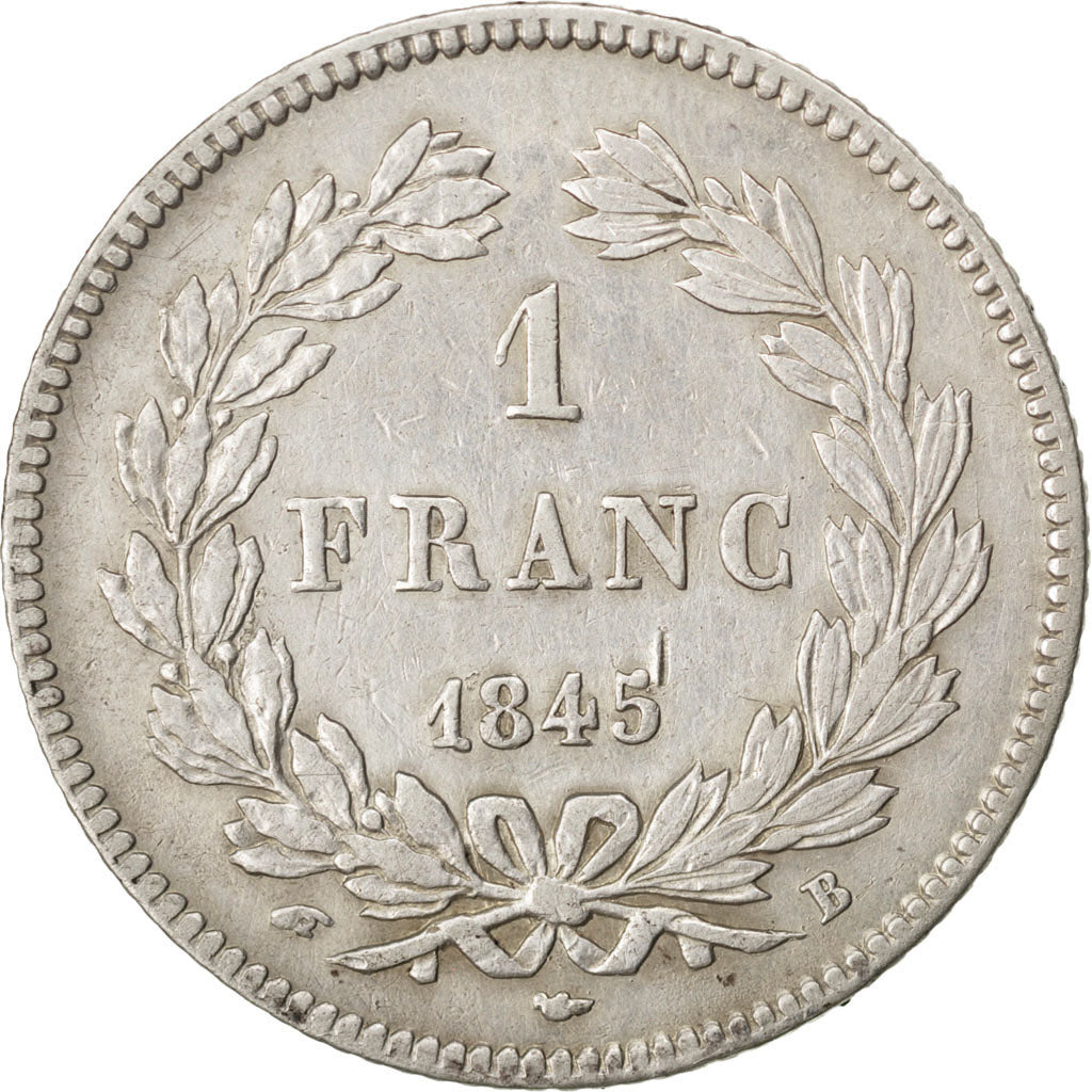 FRANCE, Louis-Philippe, Franc, 1845, Rouen, KM #748.2, EF(40-45), Silver,...