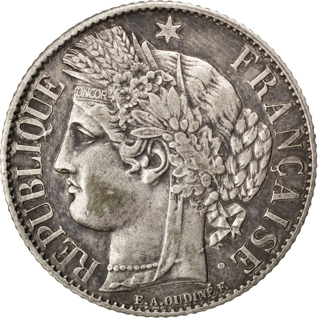 FRANCE, Cérès, Franc, 1895, Paris, KM #822.1, EF(40-45), Silver, 23, Gadoury #..