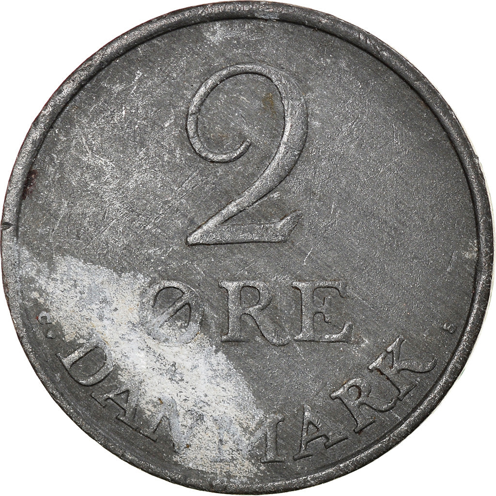 Monnaie, Danemark, Frederik IX, 2 Öre, 1961, Copenhagen, TB+, Zinc, KM:840.2