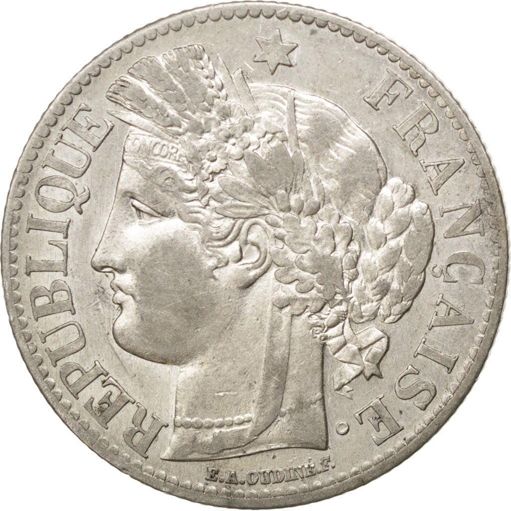 Coin, France, Cérès, 2 Francs, 1871, Paris, AU(50-53), Silver, KM:817.1