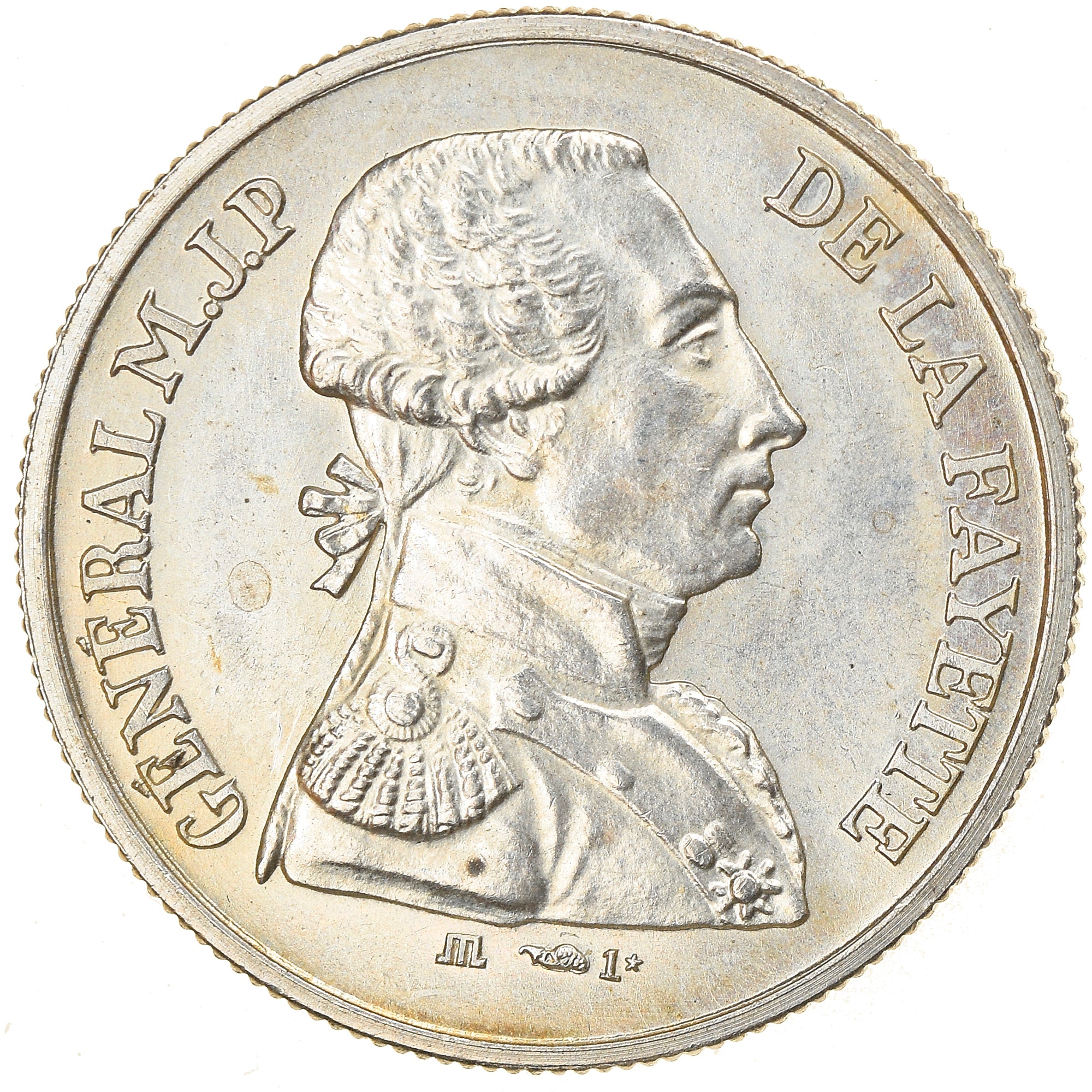 Francia, medaglia, Révolution Française, Marquis de La Fayette, History, 1981