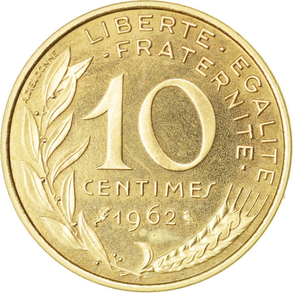 Coin, France, 10 Centimes, 1962, MS(63), Aluminum-Bronze, KM:P344, Gadoury:46.P1
