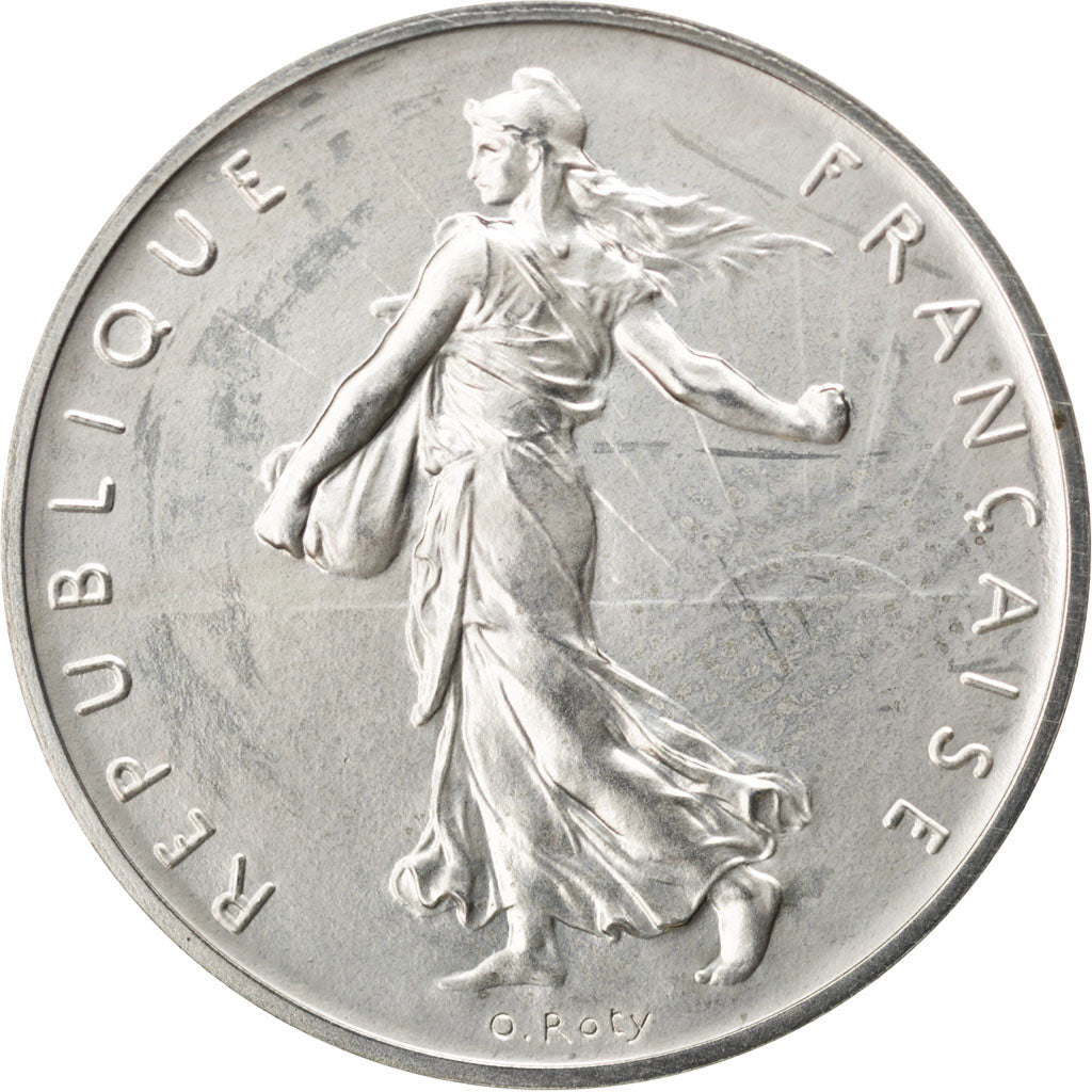 Coin, France, Franc, 1980, MS(63), Silver, KM:P669, Gadoury:104.P2