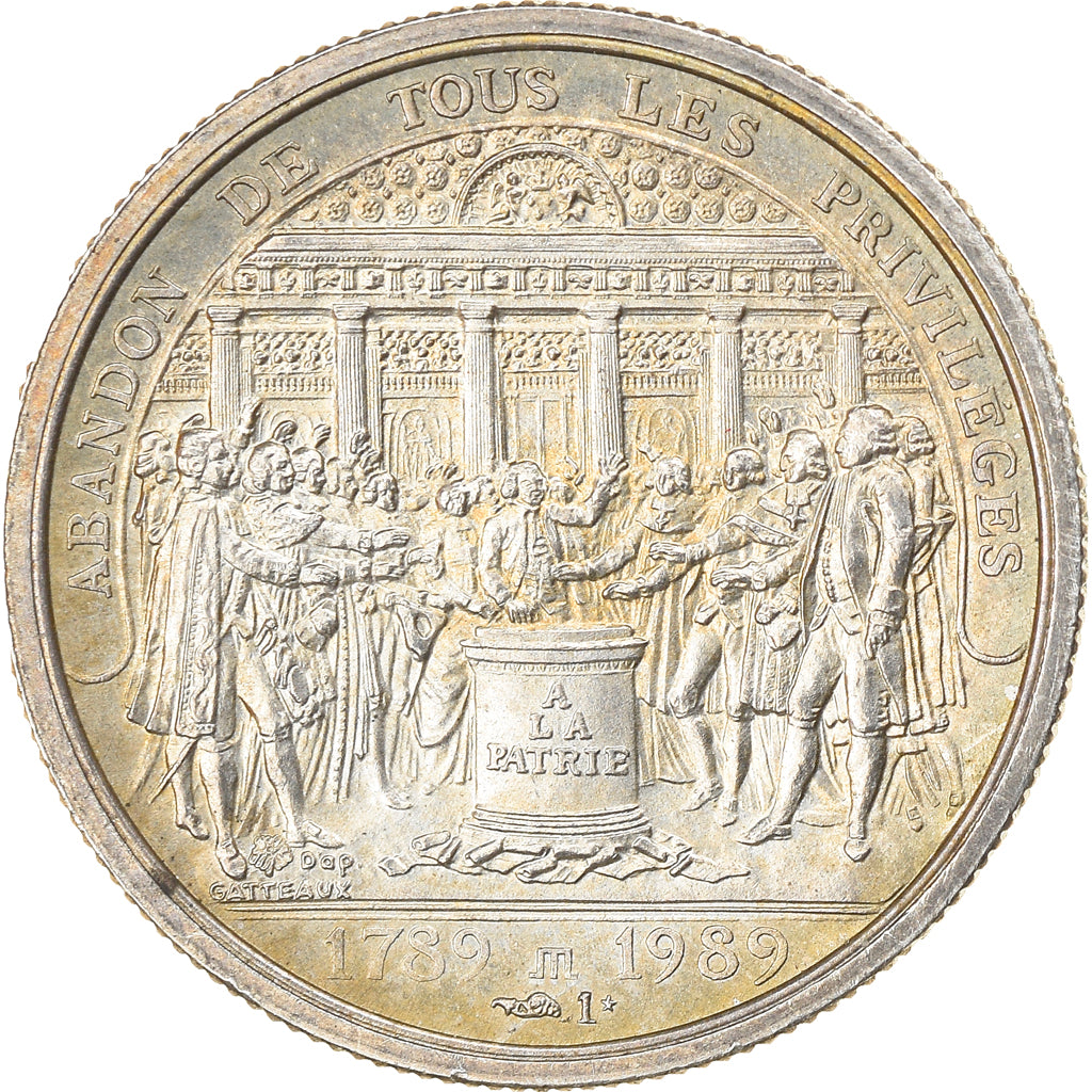 France, Medal, Bicentenaire de la Révolution Française, History, 1989, Borrel