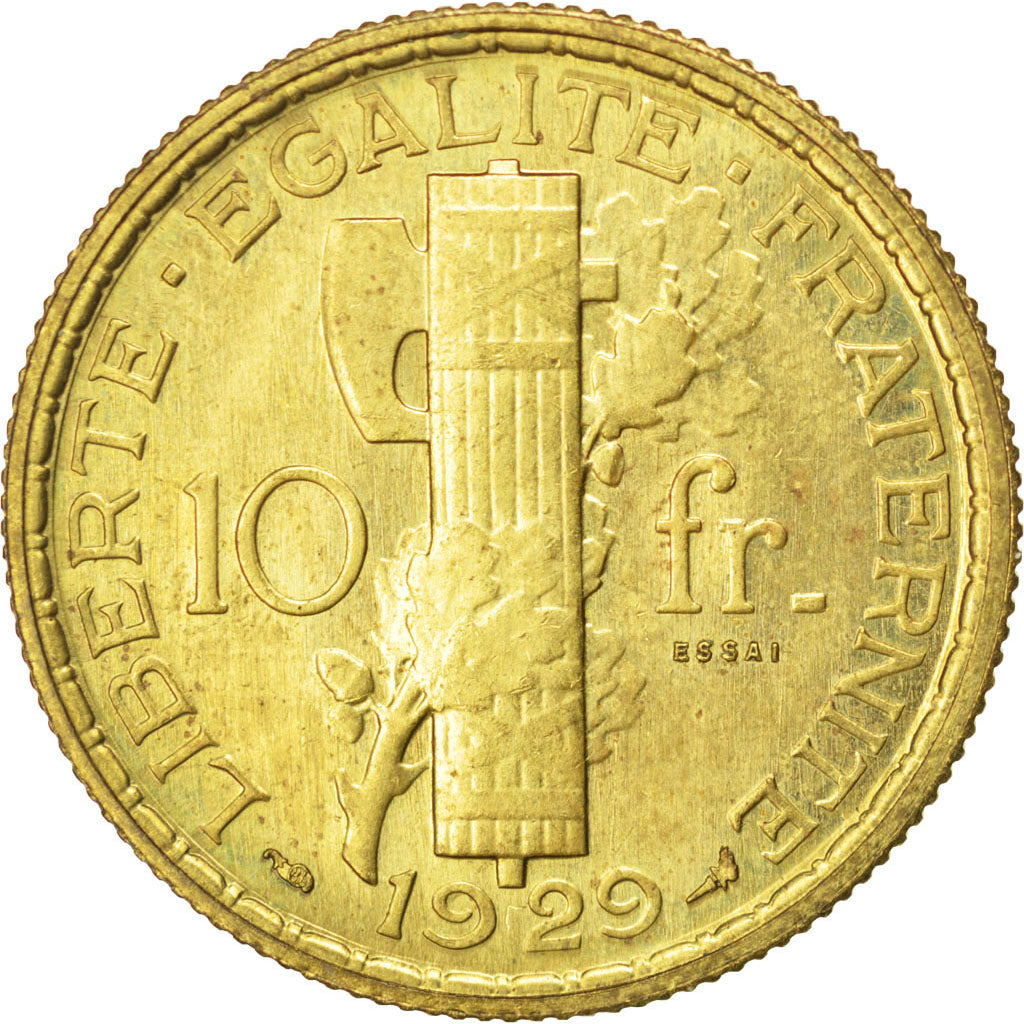 Moneta, Francia, 10 Francs, 1929, SPL-, Rame-alluminio, Gadoury:166.3