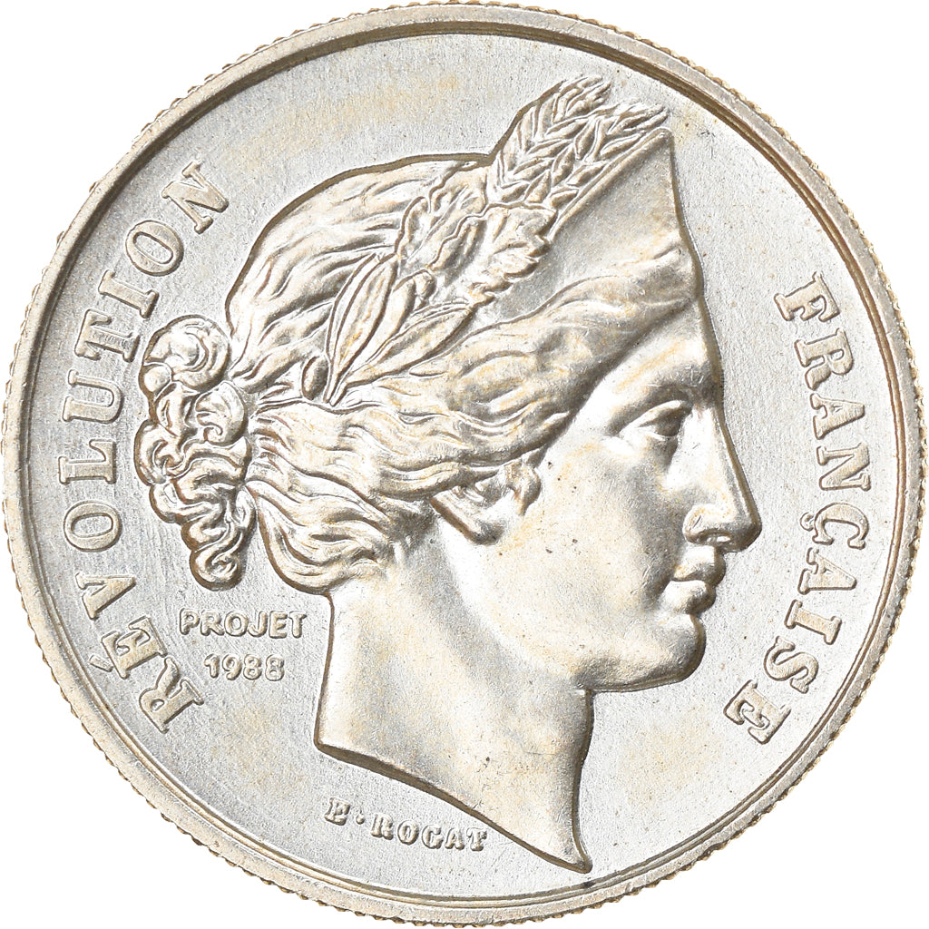 France, Medal, Bicentenaire de la Révolution Française, History, 1989, Rogat