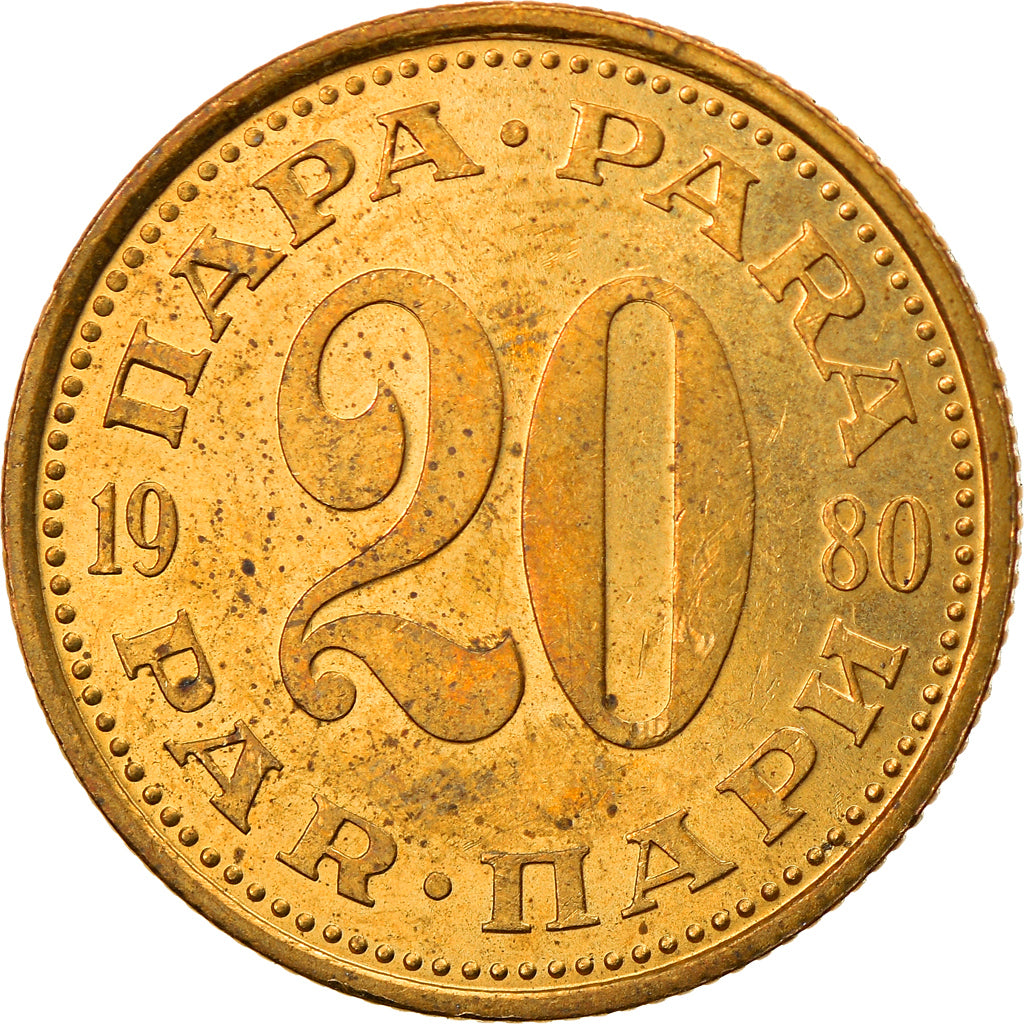 Coin, Yugoslavia, 20 Para, 1980, AU(50-53), Brass, KM:45