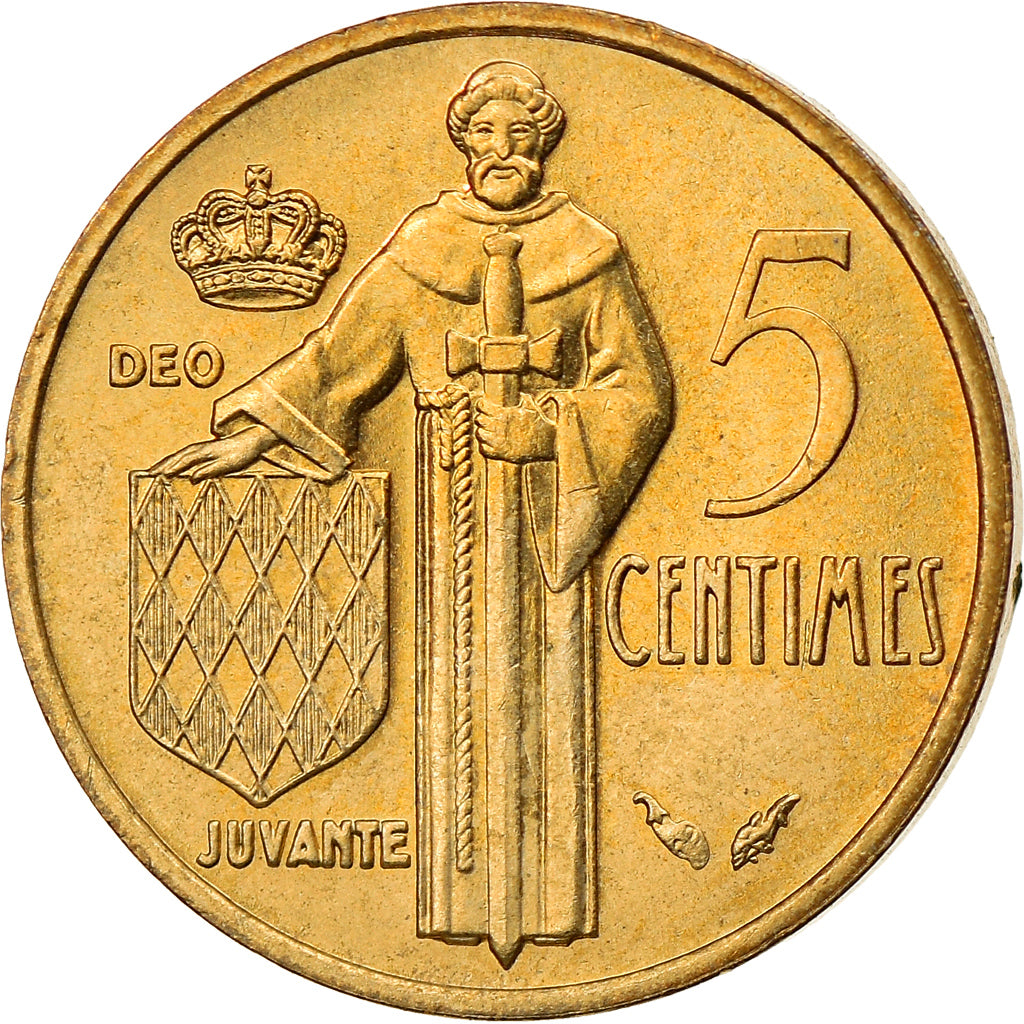 Coin, Monaco, Rainier III, 5 Centimes, 1977, EF(40-45), Aluminum-Bronze, KM:156