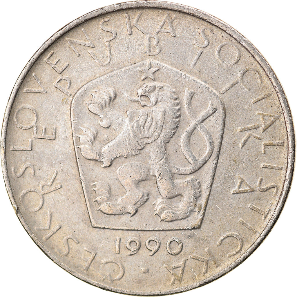 Moneda, Checoslovaquia, 5 Korun, 1990, MBC, Cobre - níquel, KM:60