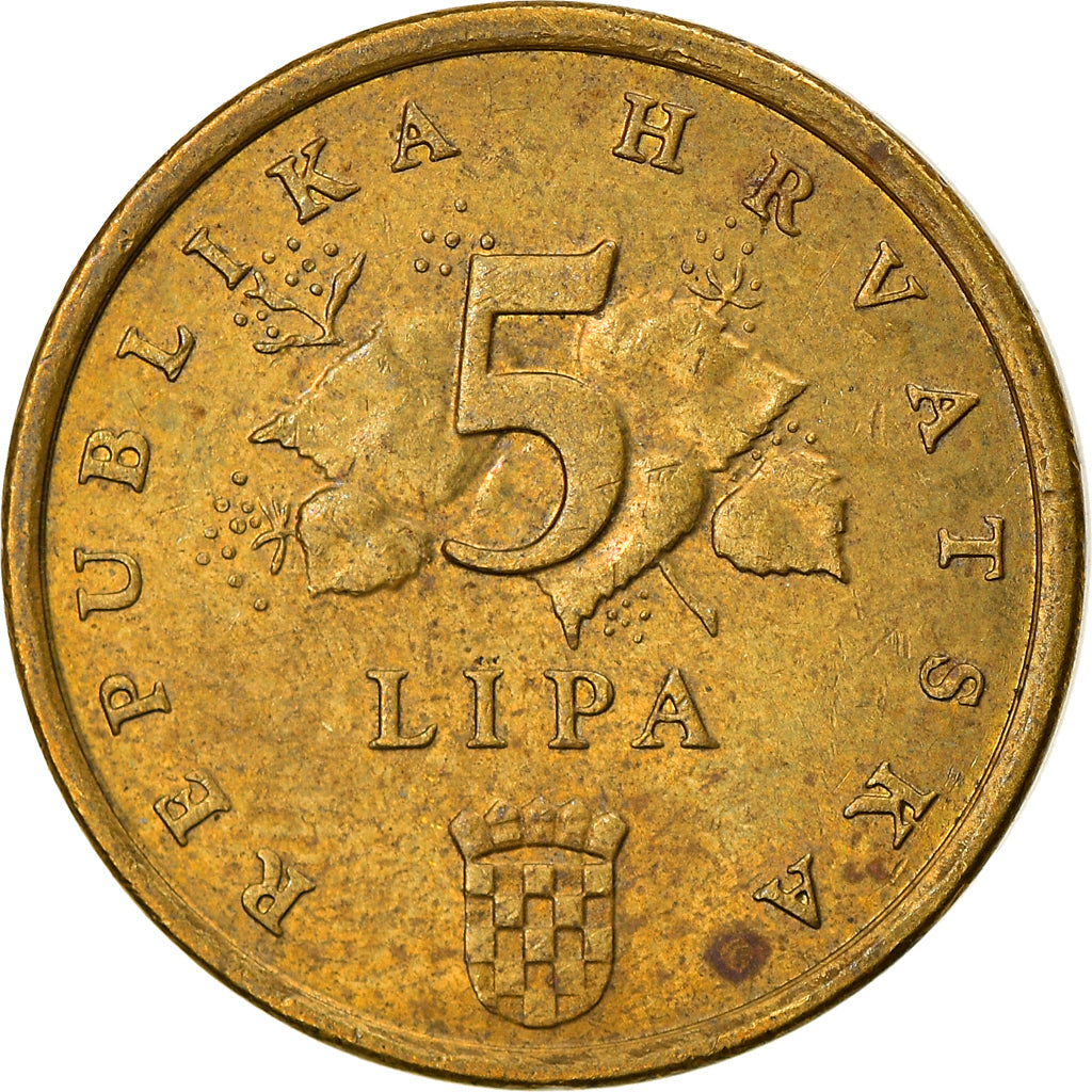 Coin, Croatia, 5 Lipa, 2005, EF(40-45), Brass plated steel, KM:5