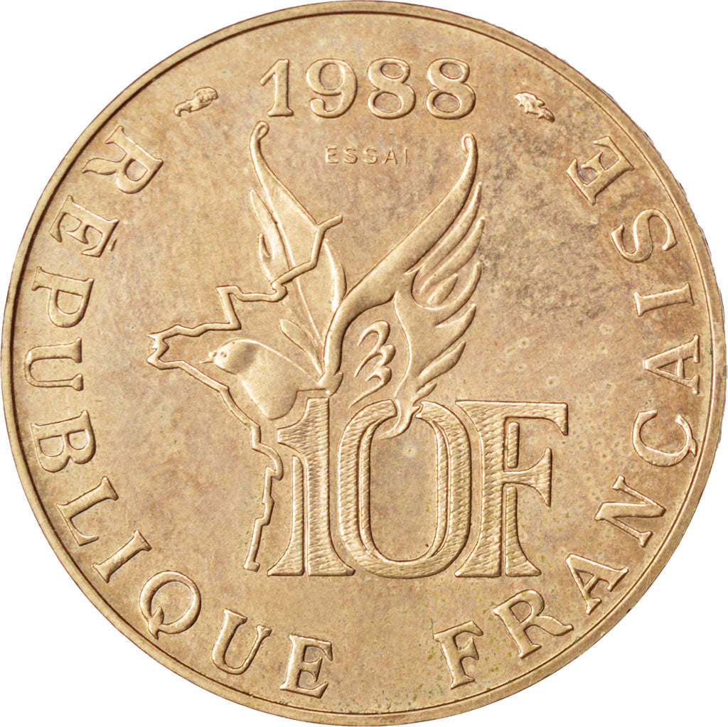 Francia, 10 Francs, 1988, SPL-, Alluminio-bronzo, KM:E139, Gadoury:821