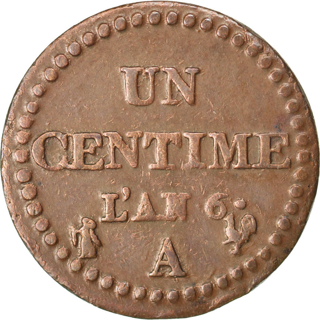 FRANCE, Dupré, Centime, 1798, Paris, KM #646, EF(40-45), Bronze, 18, Gadoury #76