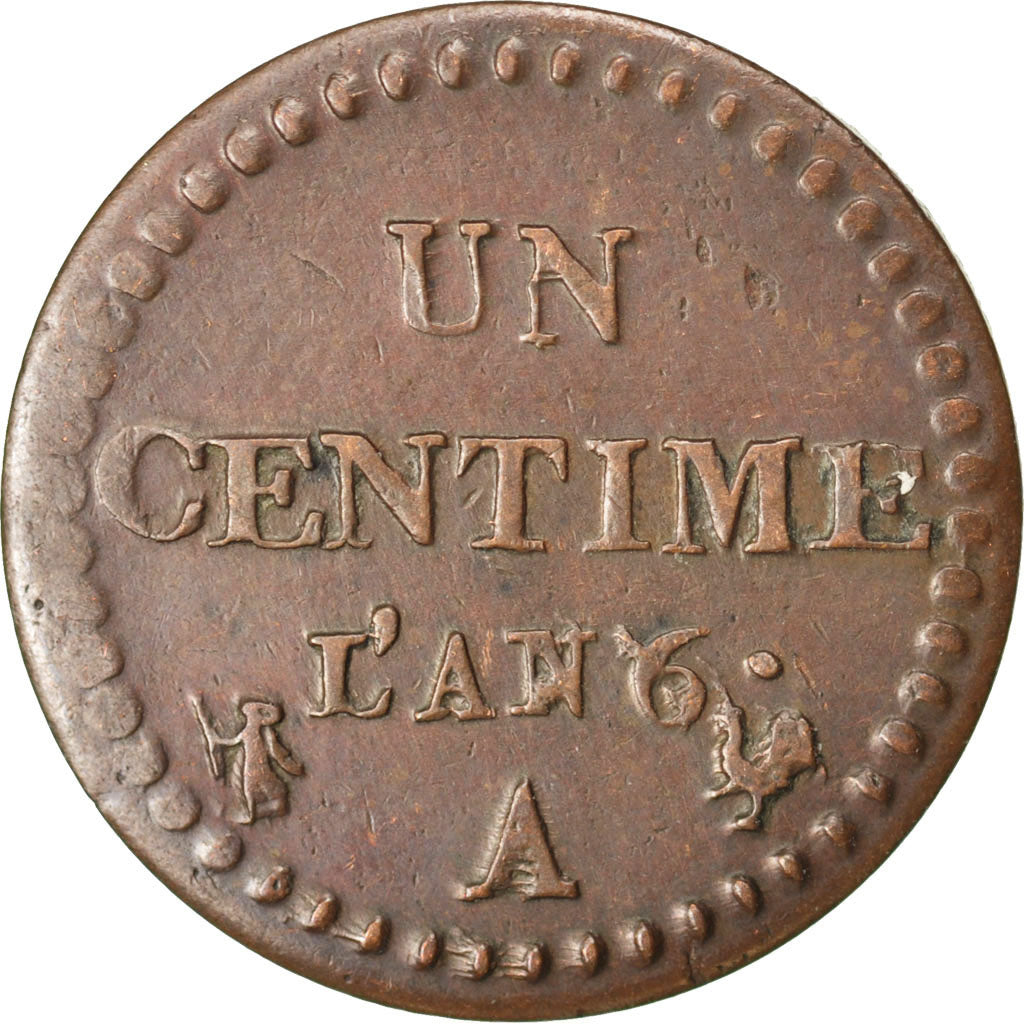 FRANCE, Dupré, Centime, 1798, Paris, KM #646, VF(30-35), Bronze, 18, Gadoury #76