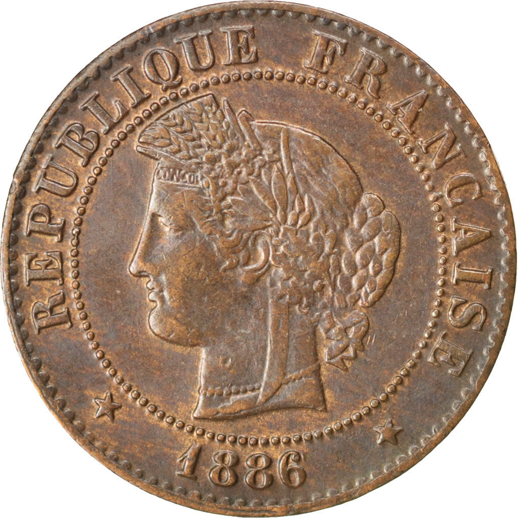 FRANCE, Cérès, Centime, 1886, Paris, KM #826.1, EF(40-45), Bronze, Gadoury #88,