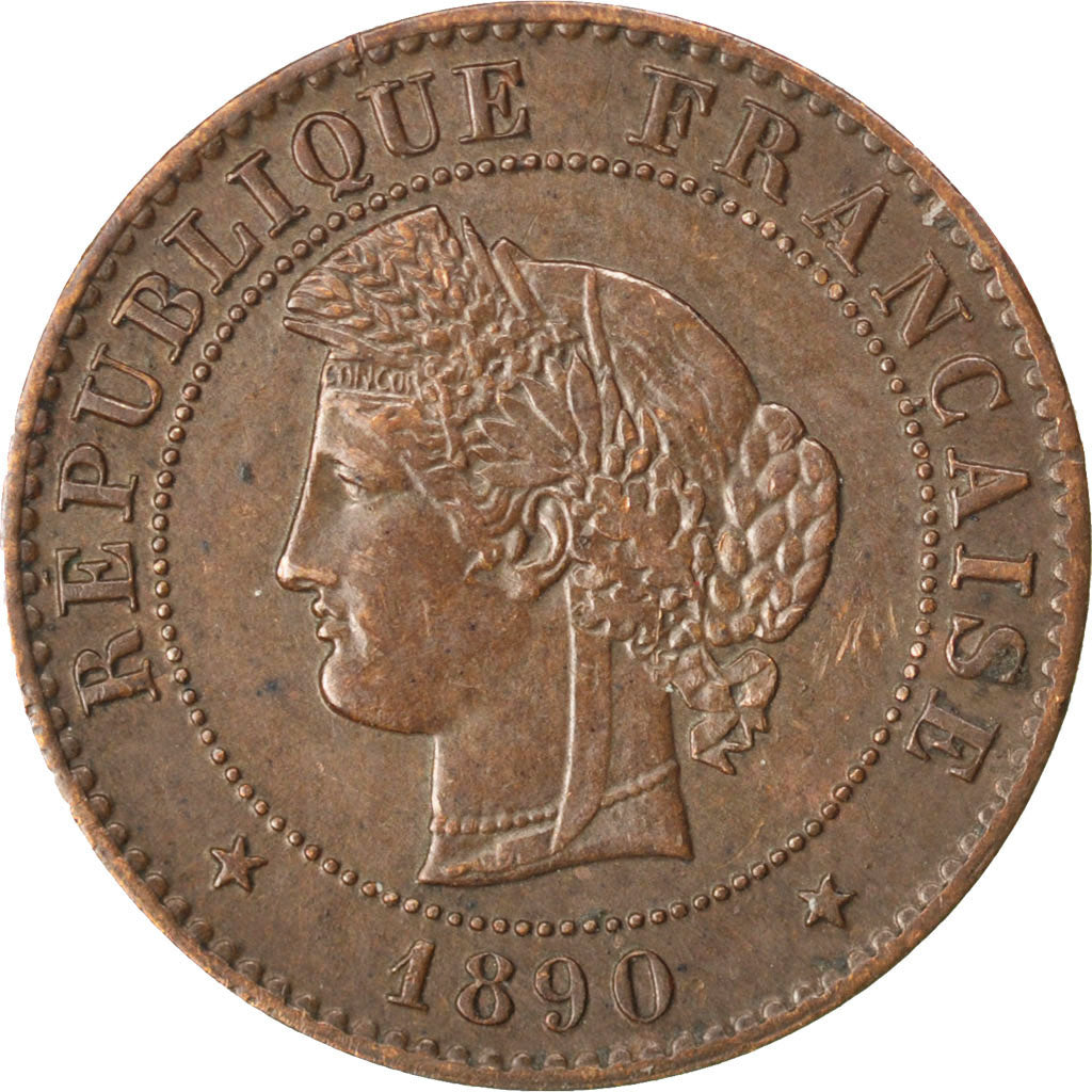FRANCE, Cérès, Centime, 1890, Paris, KM #826.1, EF(40-45), Bronze, Gadoury #88,