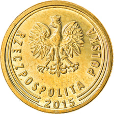 Moneta, Polska, 5 Groszy, 2015, Warsaw, AU(50-53), Mosiądz, KM:278