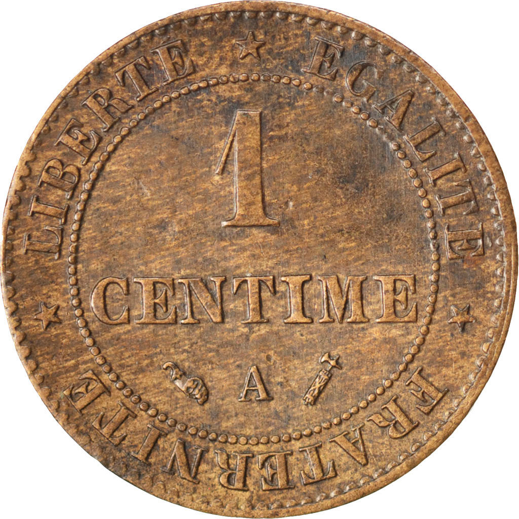 FRANCE, Cérès, Centime, 1892, Paris, KM #826.1, EF(40-45), Bronze, Gadoury #88,