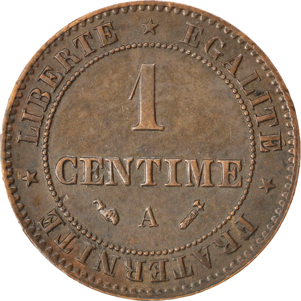 FRANCE, Cérès, Centime, 1896, Paris, KM #826.1, EF(40-45), Bronze, Gadoury #88,