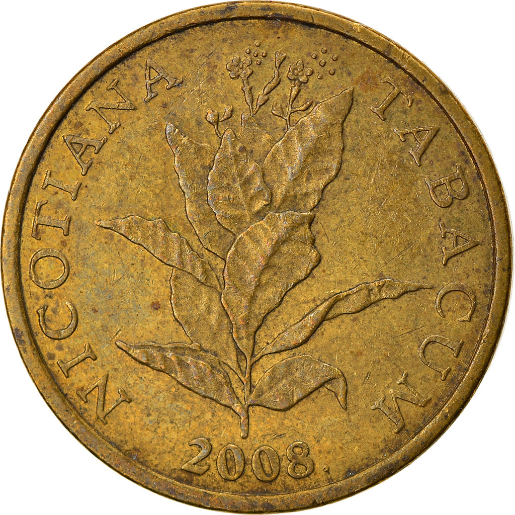 Coin, Croatia, 10 Lipa, 2008, EF(40-45), Brass plated steel, KM:16