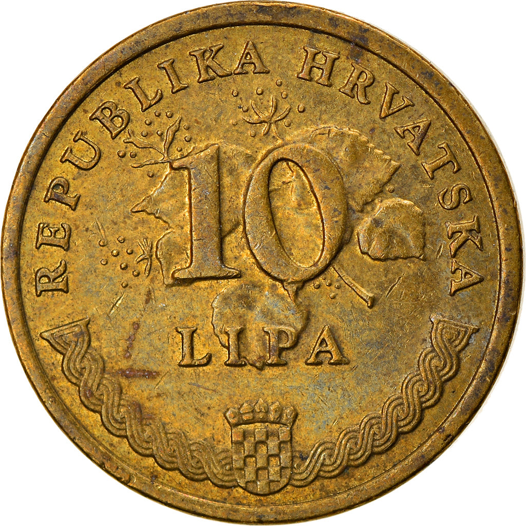 Coin, Croatia, 10 Lipa, 2008, EF(40-45), Brass plated steel, KM:16