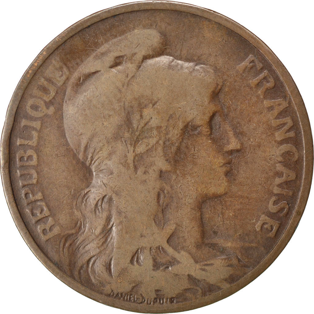 FRANCE, Dupuis, 5 Centimes, 1905, Paris, KM #842, VF(20-25), Bronze, 25.1,...